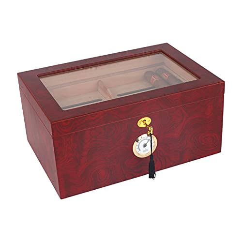 Mantello Large Humidor Cigar Box, Glass-top Cigar Humidor...