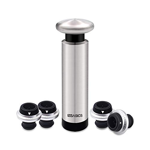 Wine Stoppers EZBASICS Wine Saver Pump with Wine Bottle...