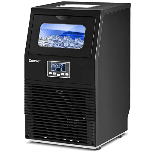 COSTWAY Commercial Ice Machine, 88LBS/24H Automatic Portable...