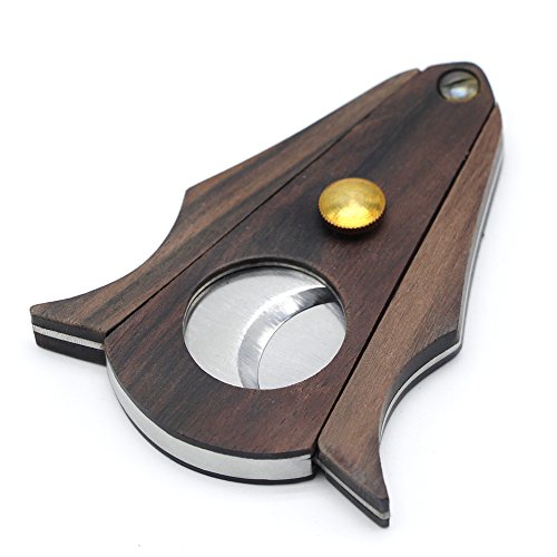 GALINER Cigar Cutter Lock System Wood Stainless Steel Double...