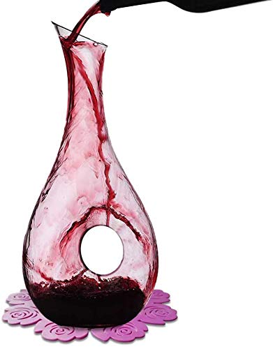 USBOQO HBS 1.2 Liters Lead-Free Premium Crystal Glass Red...