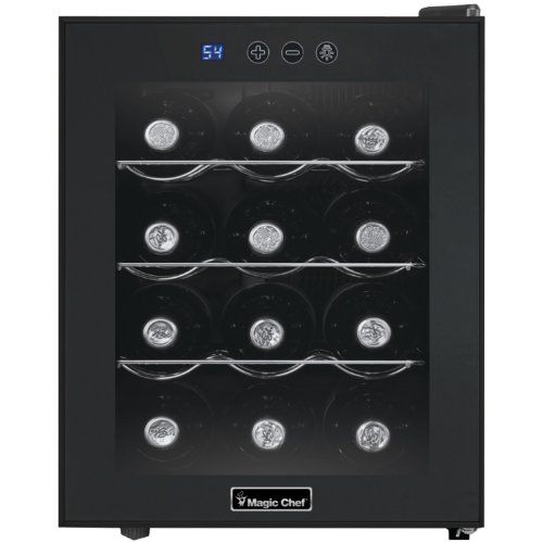 Magic Chef MCWC12B Black 12-Bottle Single-Zone Wine Cooler,...