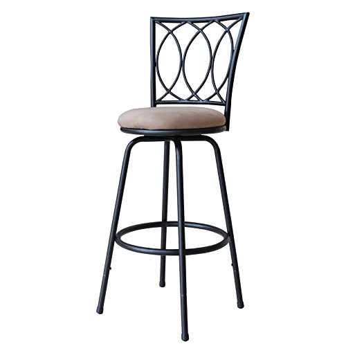 Roundhill Furniture Redico Adjustable Metal Barstool, Powder...