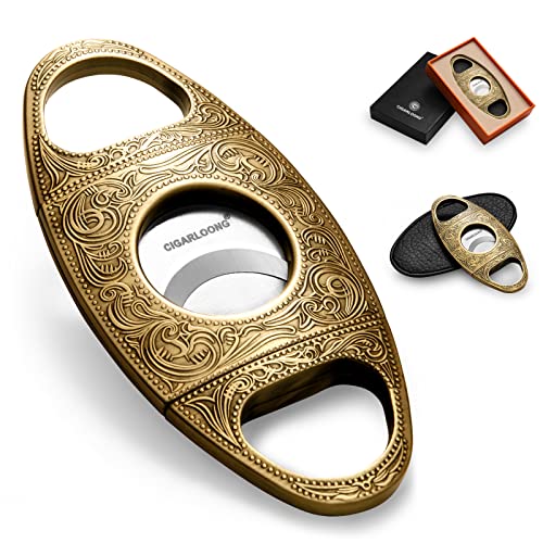 CIGARLOONG Cigar Cutter Stainless Steel Bronze Engraved...